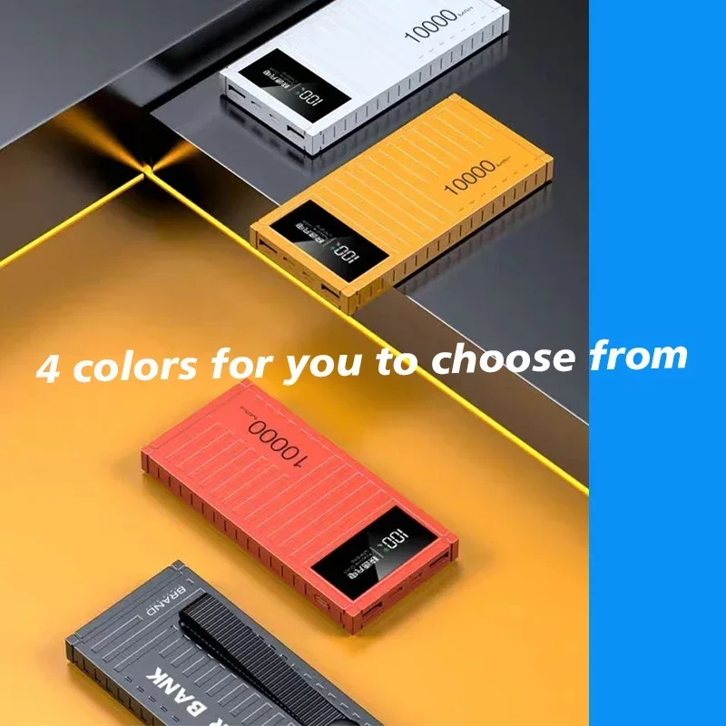 2024 New Power Bank 10000mAh Ultra thin Large Capacity Lightweight Fast Charging Durable Container Mobile Power Supply
