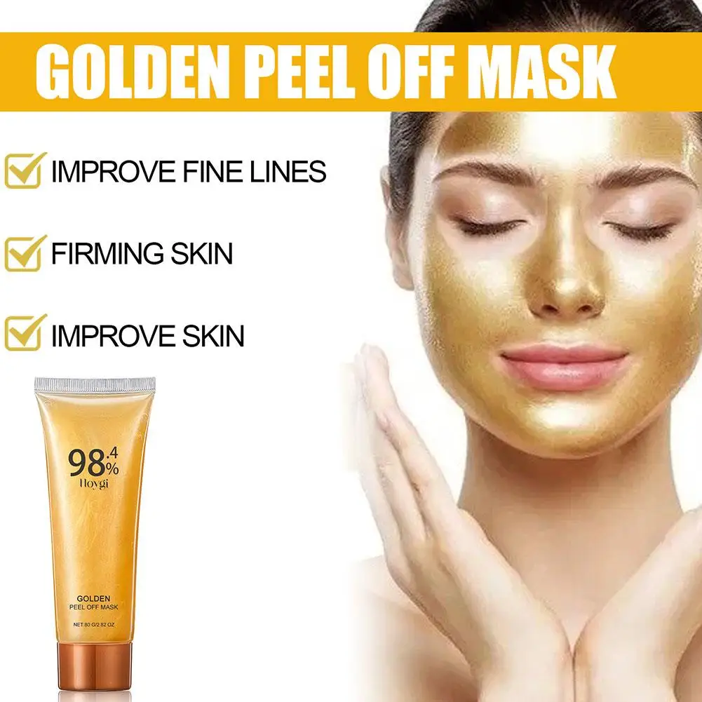 High-end Gold Peel Off Face Mask 24k Gold Foil Peel-Off Mask Oil Skin Facial Firming Masque Clean Pores Care Face Control F4C2