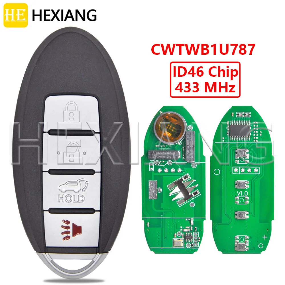 

HE CWTWB1U787 ID46 PCF7952 433 МГц Keyless Go автомобильный ключ дистанционного управления для Nissan Armada HYBRID Infiniti M37 M56 QX56 Q70 HYBRID