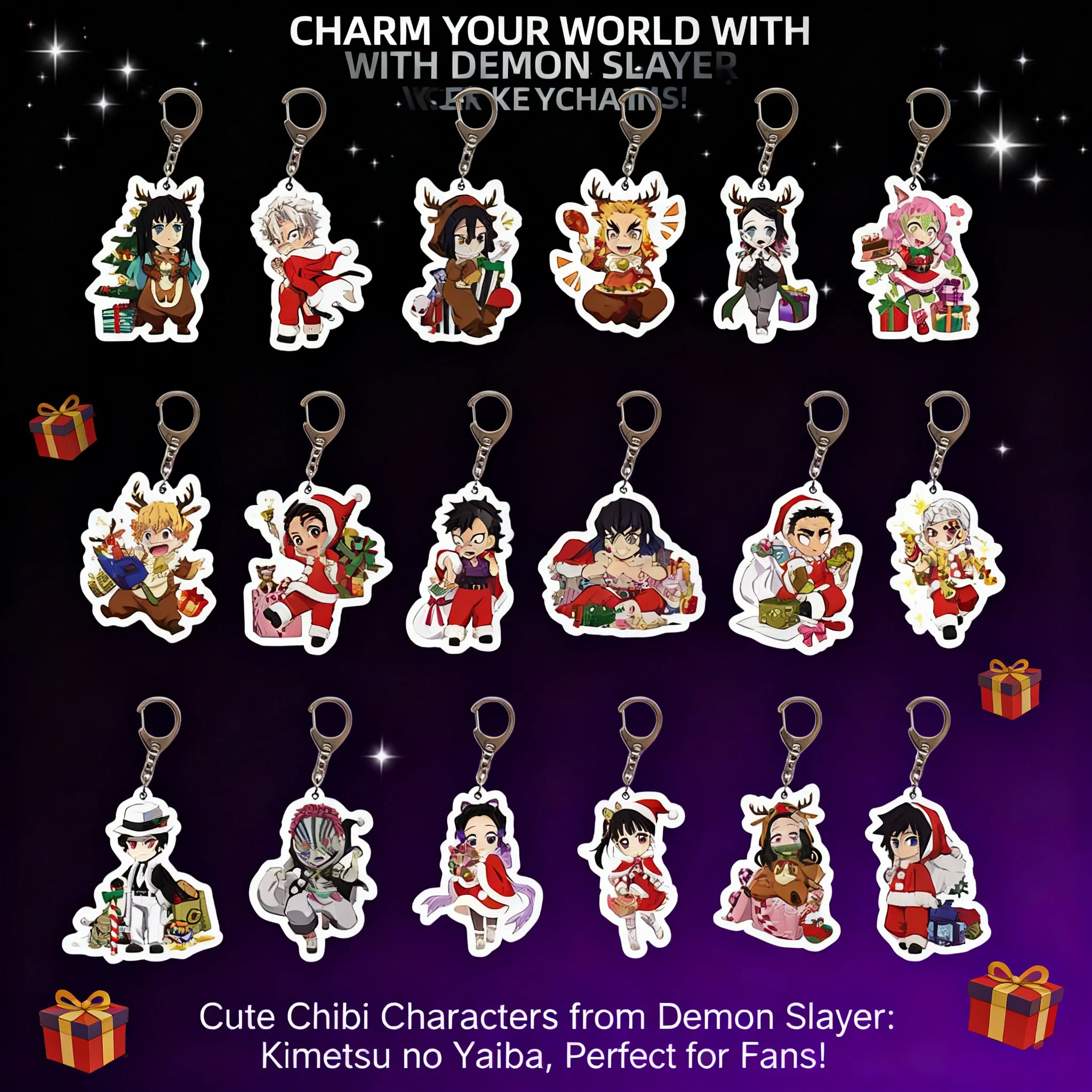 

Новогодний брелок Demon Slayer: Аниме-брелок Танджиро, прозрачный кулон, подарок от производителя, новая модель