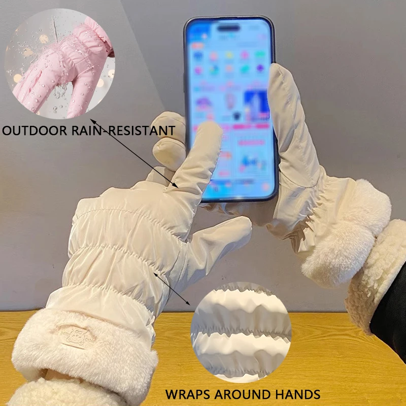 

L●Mirror Women's Winter Warm Gloves Fashion Windproof Waterproof Outdoor Cycling Hiking Trekking Flexible Durable Gloves