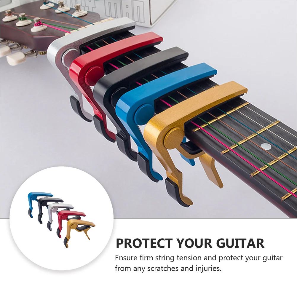 

5pcs Guitar Capo Aluminum Alloy Electric Acoustic Tuner Accessories Ukulele Banjo Mandolin Violin Capo for Beginners