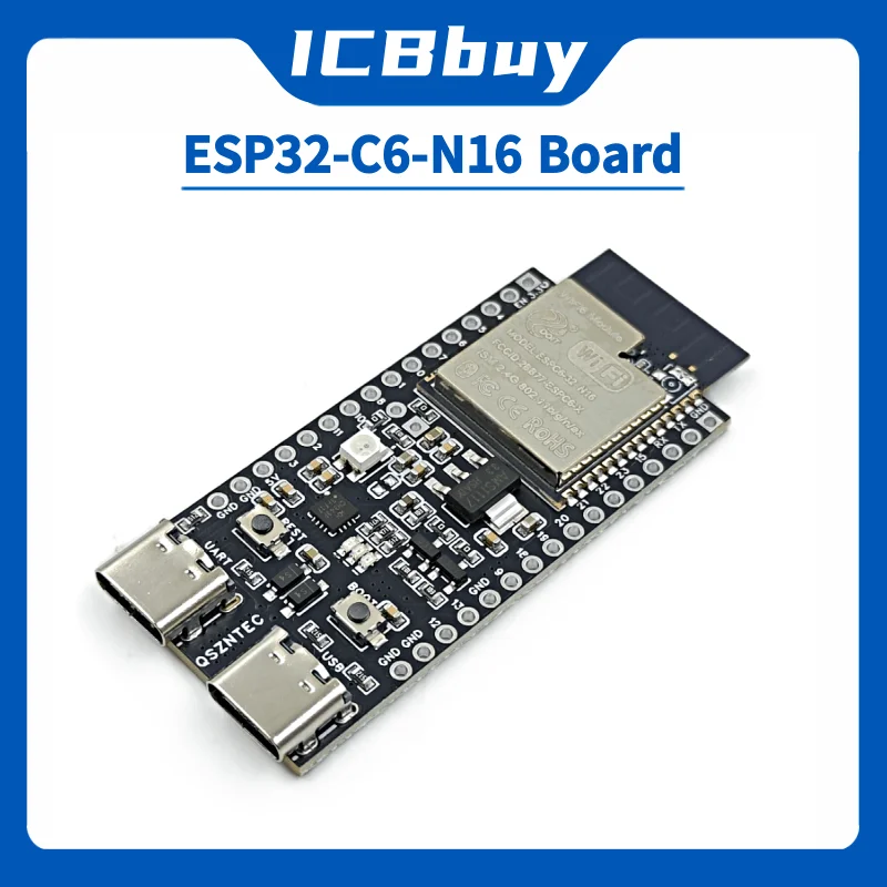 

ESP32-C6 16 МБ Flash ESP32 Wi-Fi + Bluetooth Интернет вещей ESP Макетная плата Основная плата ESP32-C6-DevKit N16 для Arduino