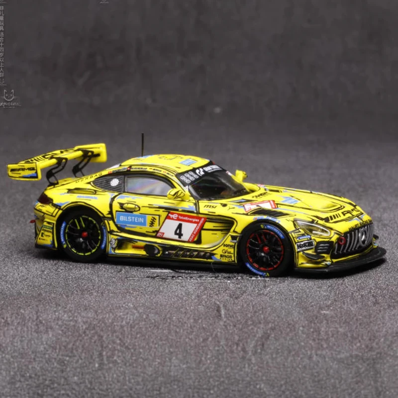 TW 1/64 AMG GT3 Nurburgring 24h 2023 رسم خربش سبيكة سيارة نموذج مجموعة ثابتة زينت هدايا العيد اللعب #5