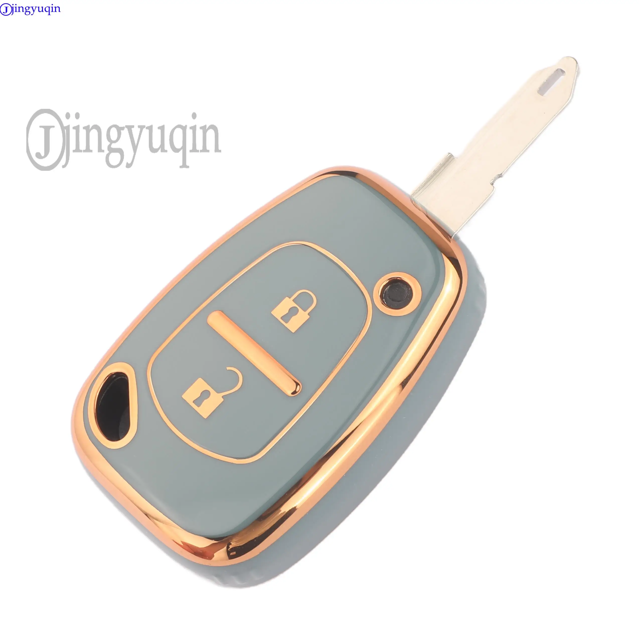 حافظة مفاتيح السيارة Jingyuqin الناعمة من مادة البولي يوريثان 2BTN لرينو كانجو ترافيك 2012 كليو 2004 ماستر لنيسان إنترستار أوبل فيفارو موفانو