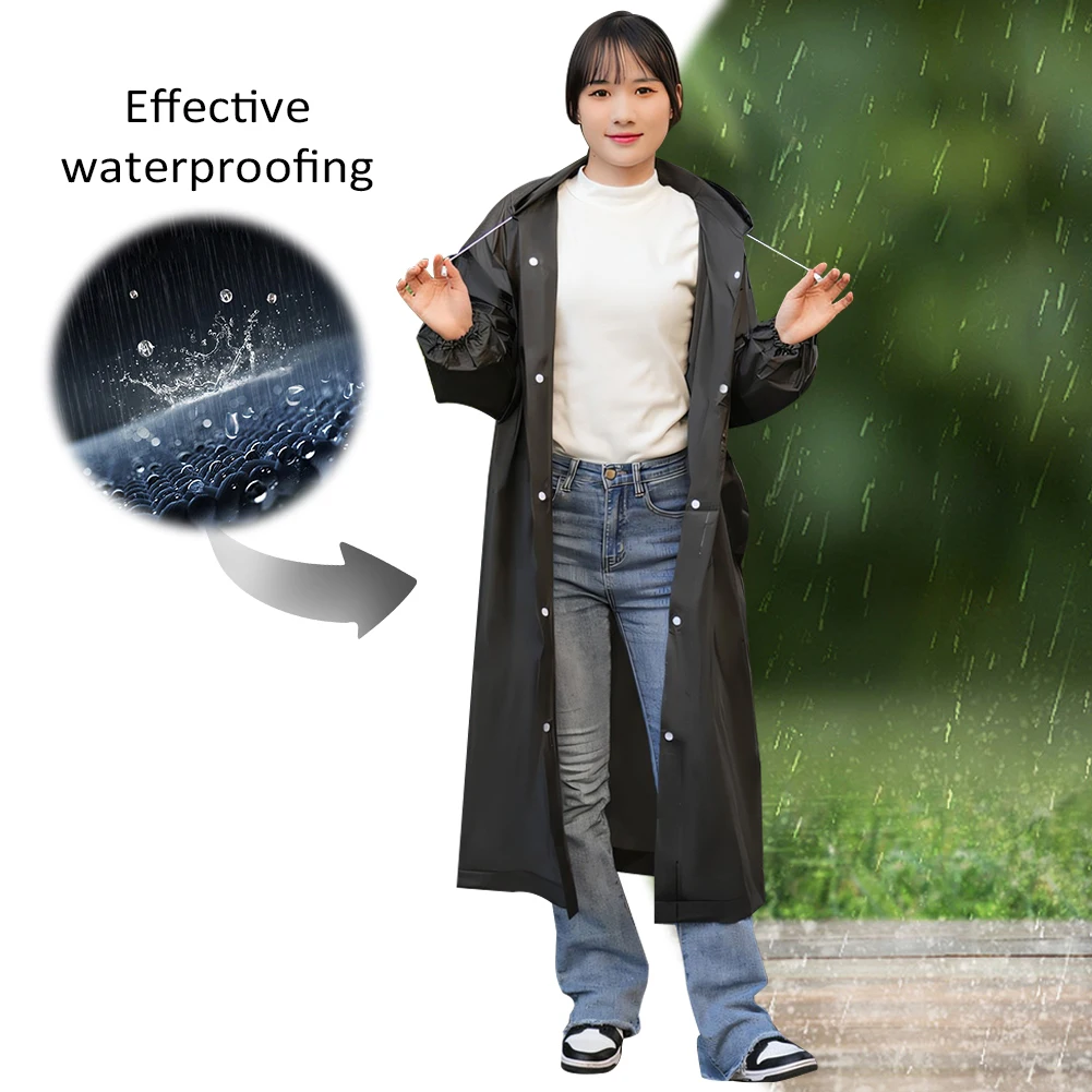 

10Pcs Emergency Raincoat with Drawstring Hood Outdoor Rain Wear Windproof Portable Rain Coat for Camping Hiking