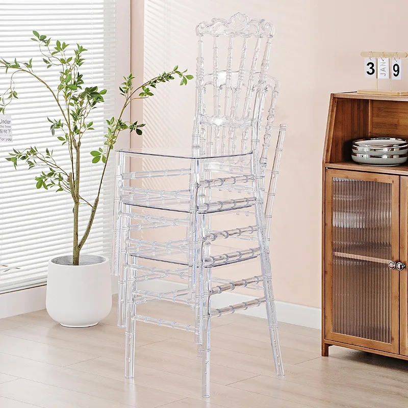 # Napoleon Chair Black Transparent Clear Acrylic Plastic Stackable PC for Farmhouse Hotel for Wedding