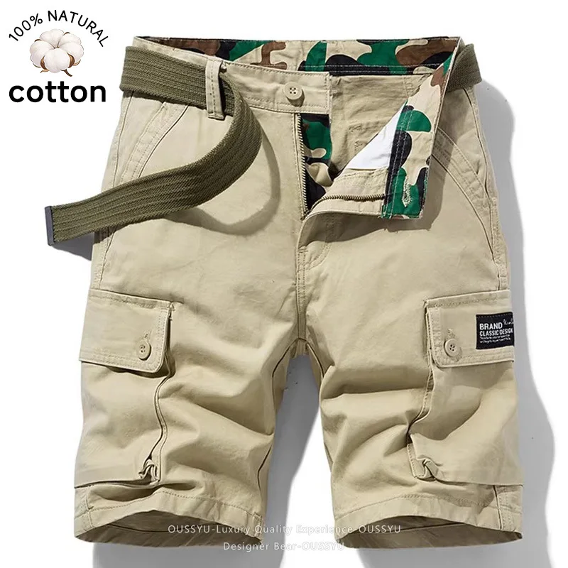 Bermudas Cargo de Algodão de Verão de Boa Qualidade para Homens, Calças Bermuda de Praia, Calças Jogger Táticas Casuais Masculinas, Dropshipping