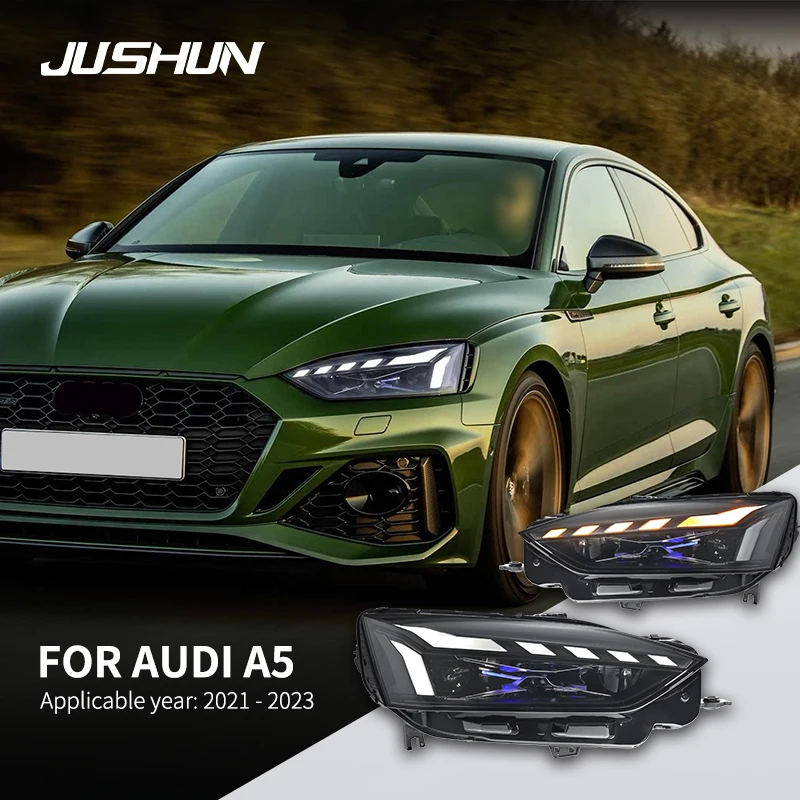 Car Head Lights For Audi A5 2021-2023 Upgrade High Quality High Configure LED Dual Projector Lens Car Accessories LED Headlight