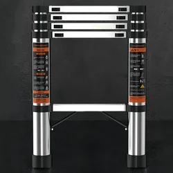 Stainless Steel Telescopic Ladder Heavy Duty Adjustable Multi-Function Folding Step Ladder For Home Indoor Outdoor Safety Use