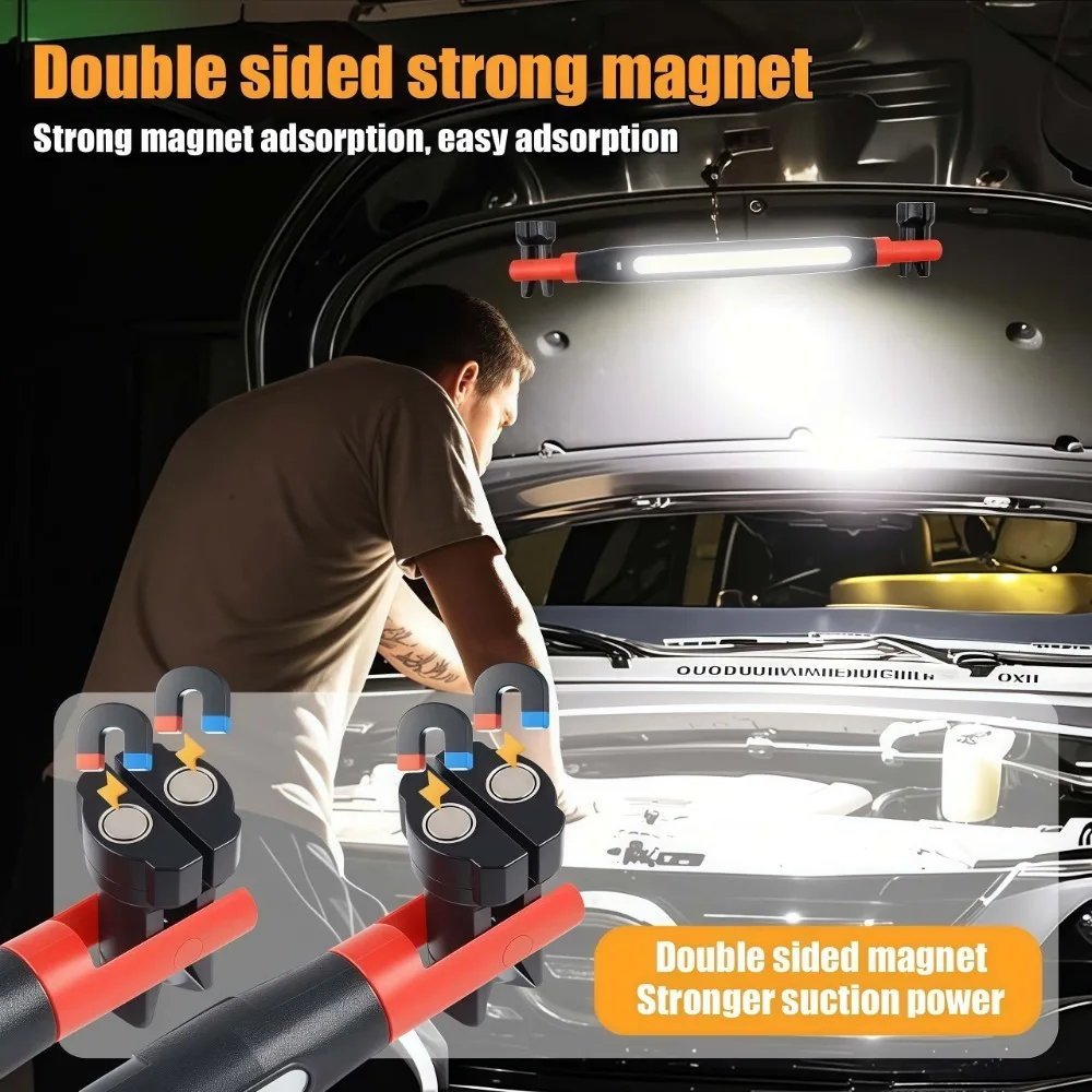 COB LED Work Light USB Rechargeable Magnetic Hook Multifunctional Long Strip Light for Car Repair Emergency Working Camping view 5