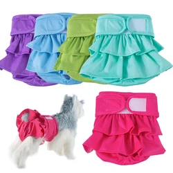 1pc Solid Color Reusable Washable Female Dog Diapers High Absorbency Leak-Proof Design 6 Colors 4 Sizes Female Sanitary Pant