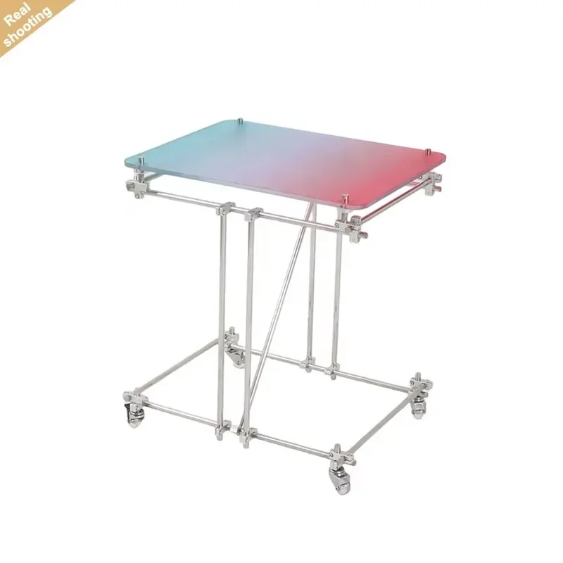 Modern Minimalist Acrylic Side Table Removable Optical Axis Design Colored Coffee Desk for Living Room Hotel Home Decor