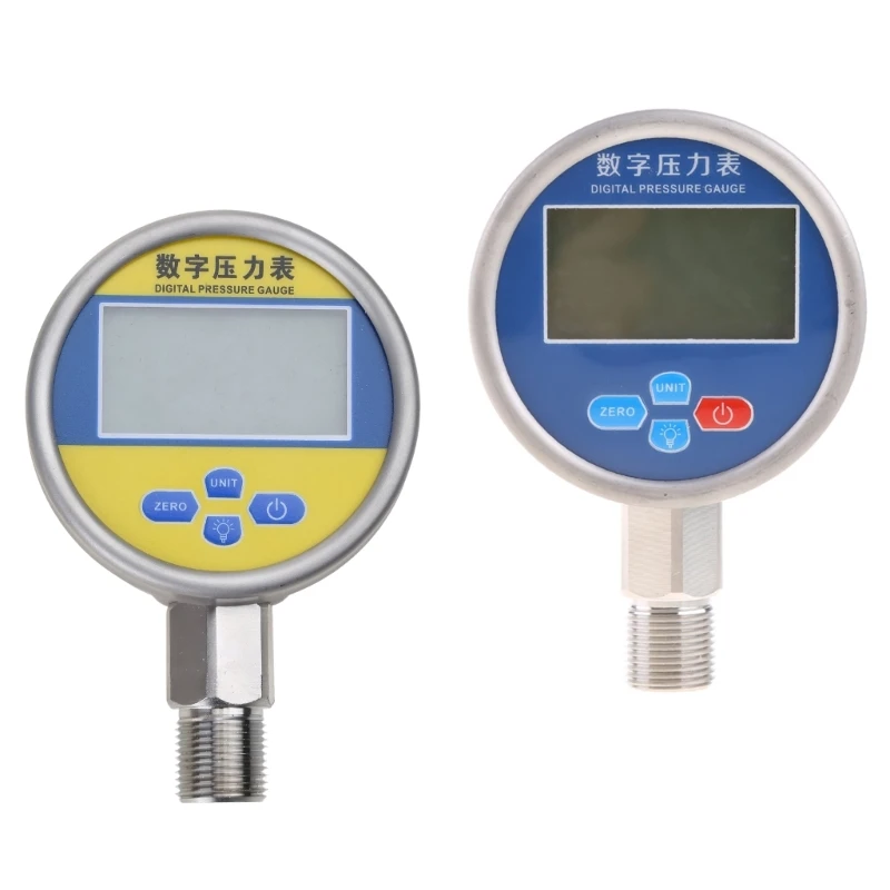 14 Types Digital Pressure Gauge 4 Digits Display Lower Mount 5 Units Switchable 4 Digit Display Wear Resistant Stainless