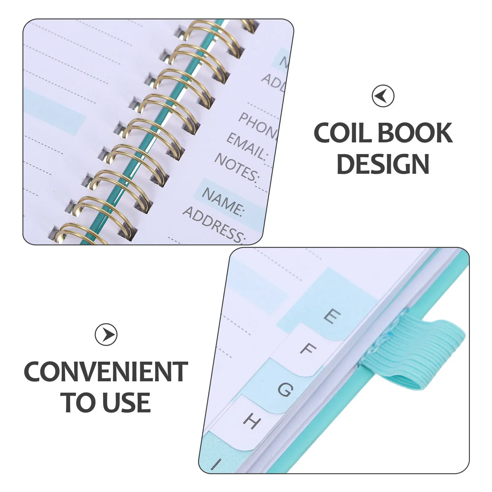 Small A-Z Tabs Address Notebook A6 Size 128 Pages Sky-Blue Alphabetical Index for Names Numbers Emails Notes Portable