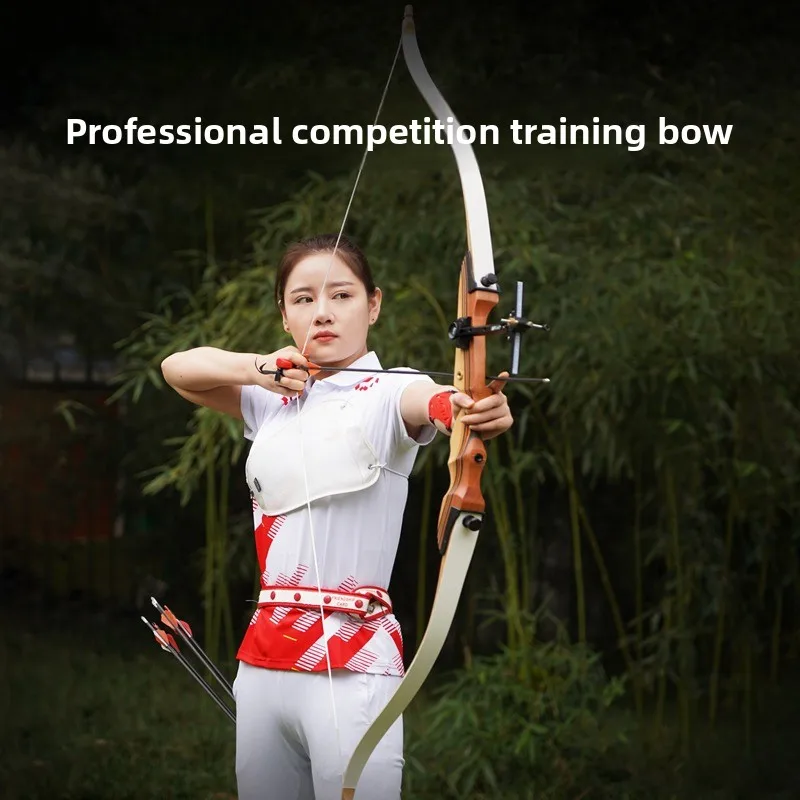 Competitive Reversal Bow Traditional Bow and Arrow Set, Professional Archery Shooting Introductory Sports Competition Training
