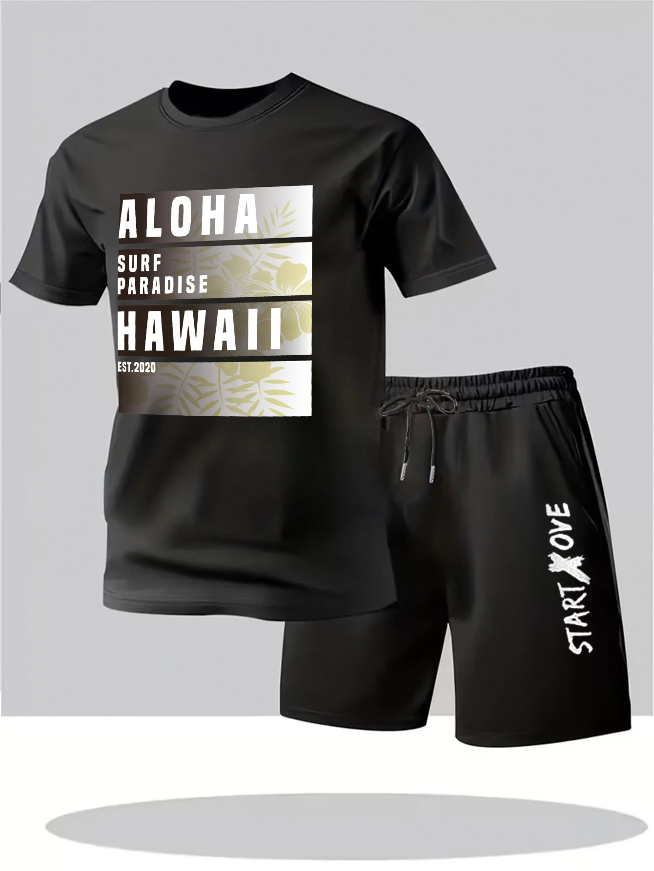 

Мужской летний костюм 2025: комплект из двух предметов, спортивный костюм для мужчин, тонкий полиэстеровый костюм с принтом