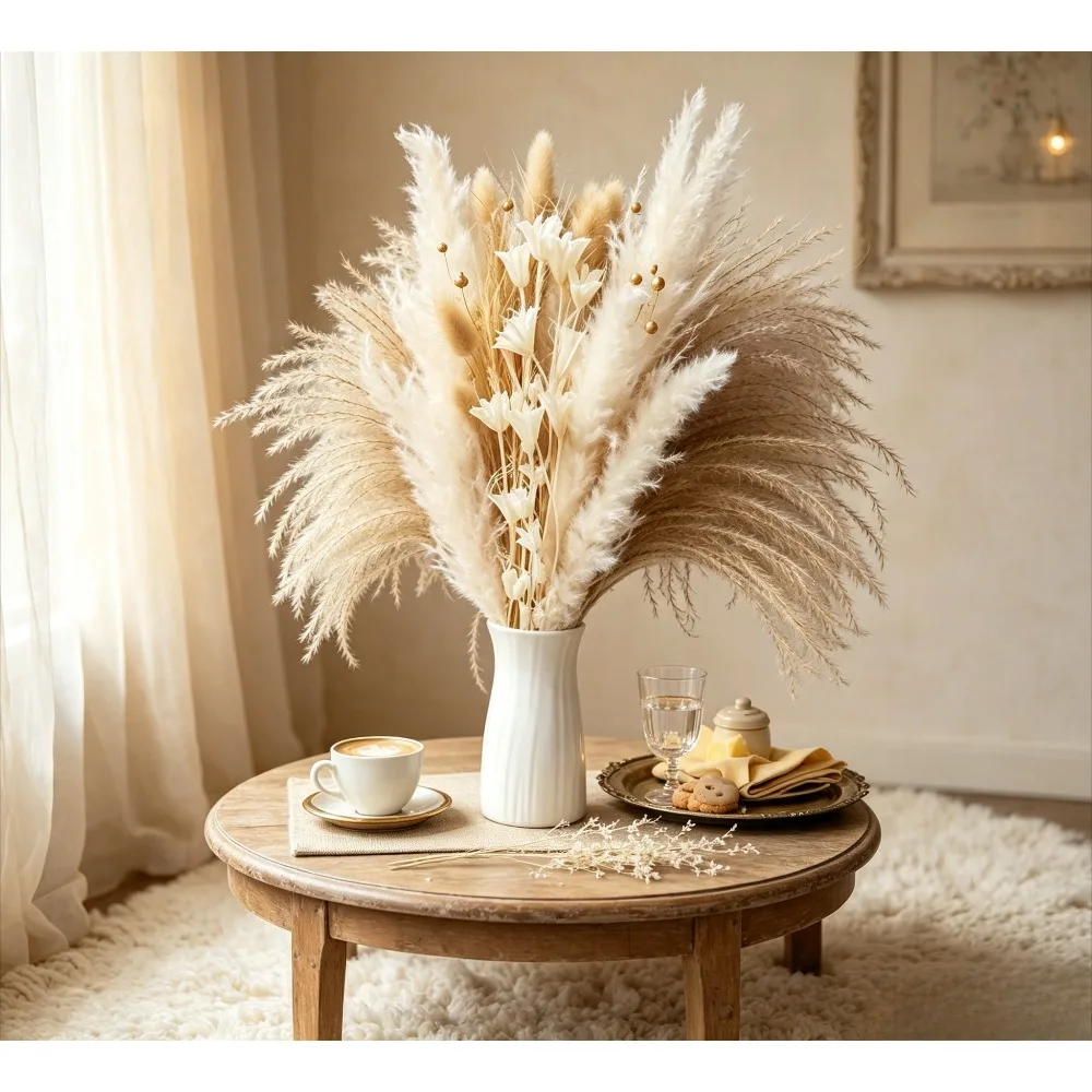 Natural hay bouquet, bohemian home decoration, suitable for Christmas, Halloween, Thanksgiving, Valentine's Day, decoration - view 2