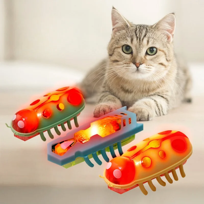 Mini Juguete Eléctrico Interactivo para Mascotas, Perros y Gatos, Lindo Juguete con Forma de Insecto, Mariquita, Escarabajo, Suministros para Jugar con Gatos