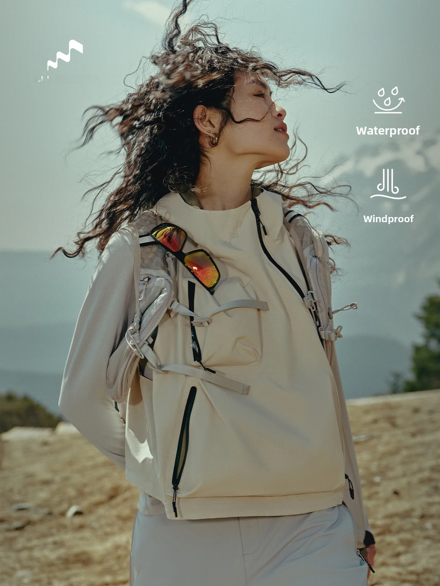 

New Outdoor Waterproof Hiking Vest ex Casual Wear Polyester Fiber Spring Autumn Season Ci Outdoor