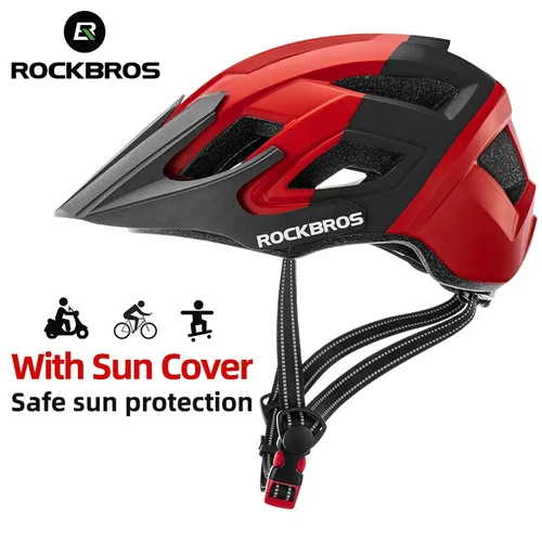 Casco de bicicleta ROCKBROS, casco de ciclismo moldeado integralmente transpirable a prueba de golpes, casco aerodinámico ligero para bicicleta de montaña y carretera para hombres y mujeres