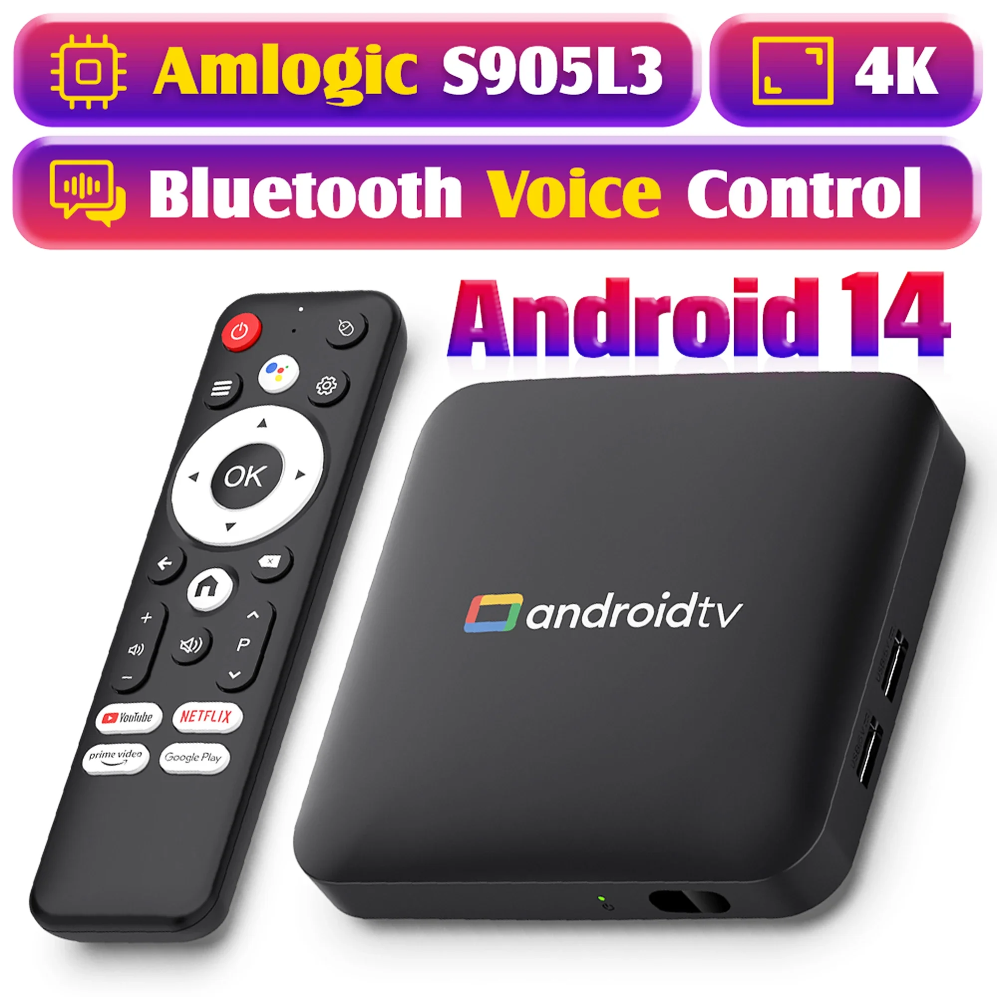 Android 14.0 Smart TV Box H96 Max S905L3 المسرح المنزلي بلوتوث مع مشغل الوسائط الصوتي Google 2G 16G 4K HD مجموعة الفيديو TV BOX
