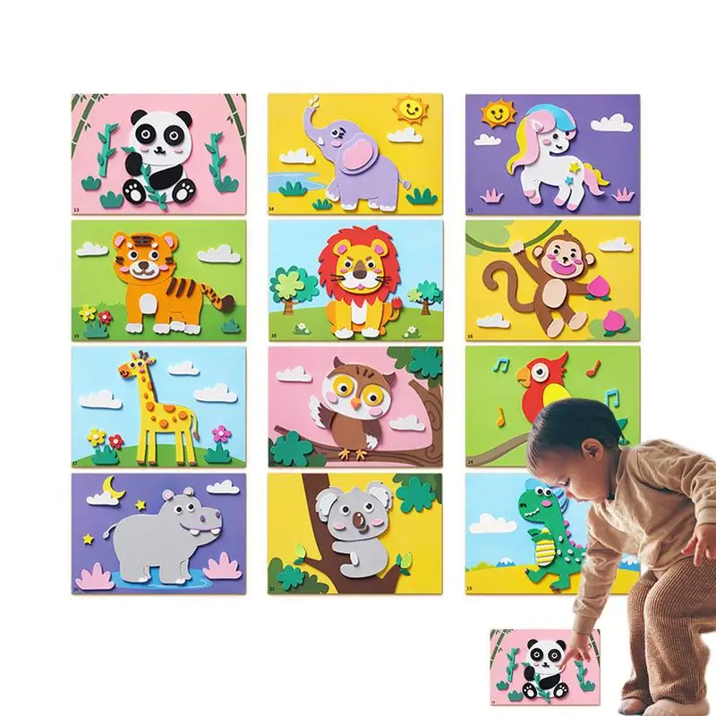 

Cartoon EVA Sticker Toys EVA Foam Sticky Foam Craft Interactive Kids Handmade Stickers For Children Cognitive Abilities