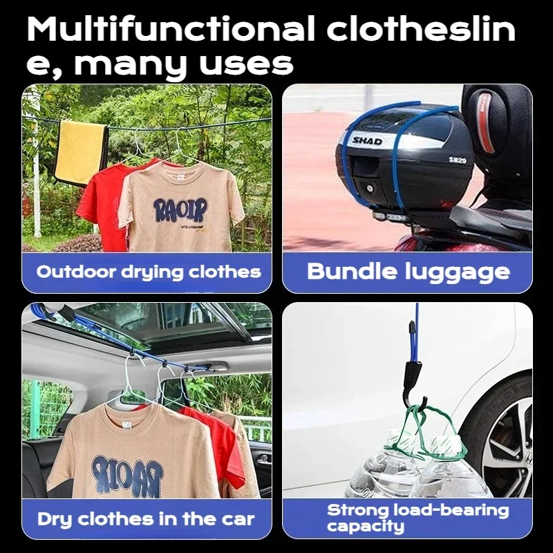 Car Clothesline Car Hanger Car Trunk Pull Rope Luggage Fixing Straps Self-driving Travel Supplies