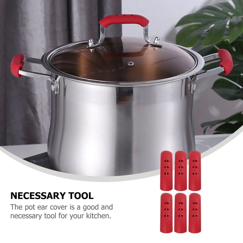 

6Pcs Pot Insulation Grip Anti-Scald Sleeve Heat-Resistant Silicone Kitchen Essential