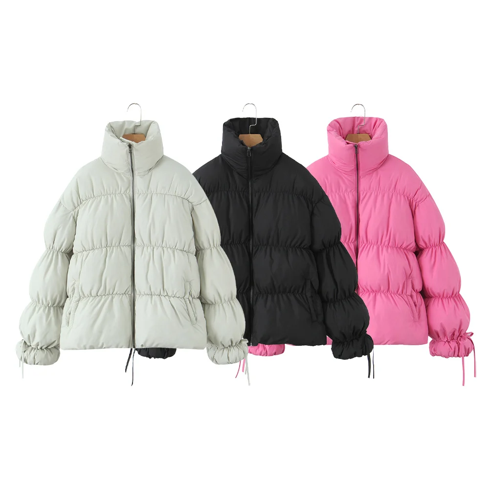 Nuovo prodotto invernale da donna, stile casual da pendolarismo, versatile, ampia, comoda e soffice giacca in cotone con colletto rialzato