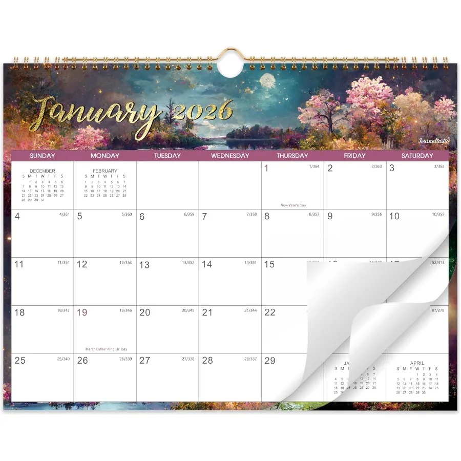 

2026 Calendar - 2026 Wall Calendar Jan. 2026 - Dec. 2026 15" x 11.5" 12 Monthly Wall Calendar 2026 Twin-Wire Binding + Hanging
