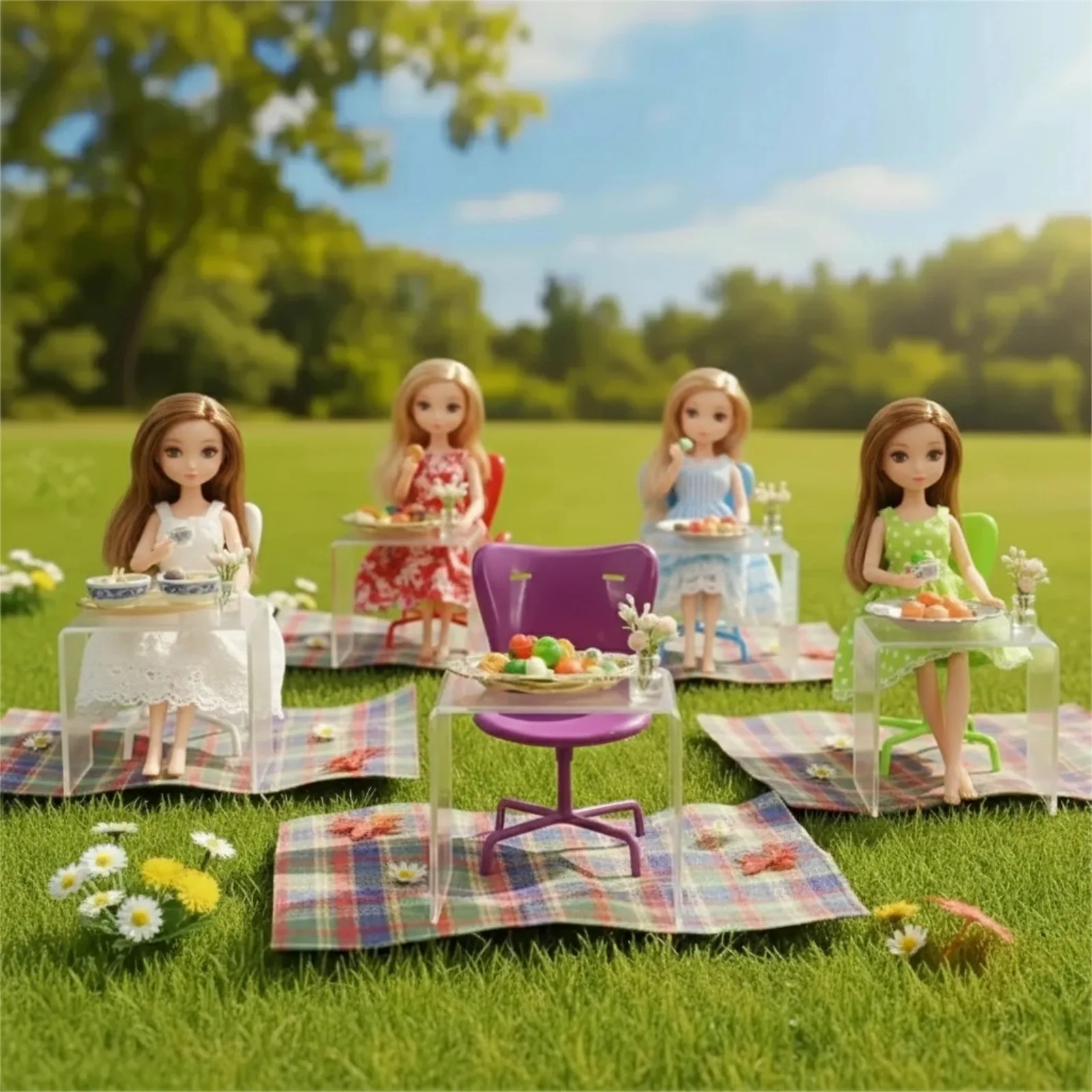 New Model Suitable For Mini Ob11 Dollhouse Accessories, Solid Color Premium Office Chair Model, Plush Chair Cover