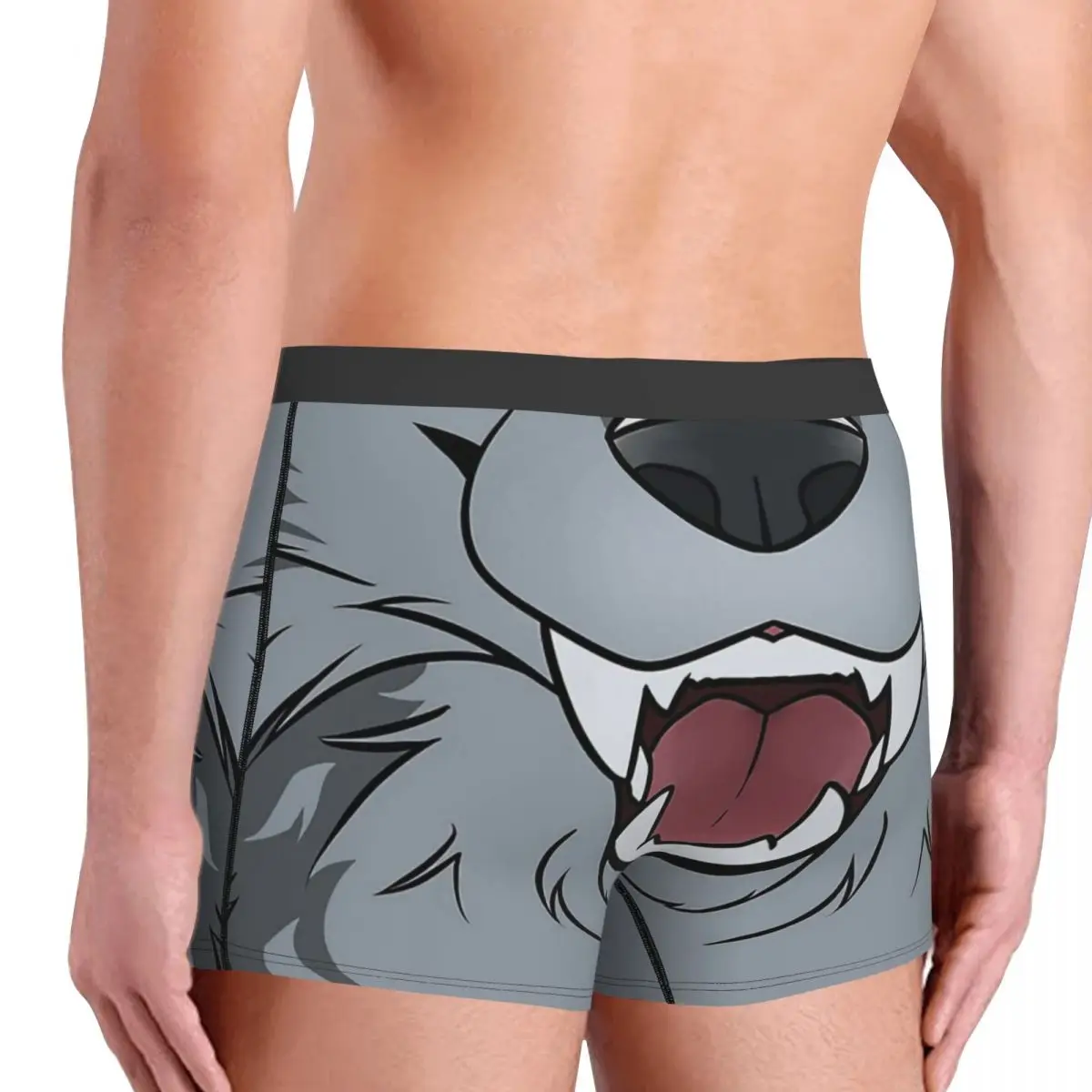 Grey Wolf Maw Underpants Breathbale Panties Male Underwear Print Shorts Boxer Briefs