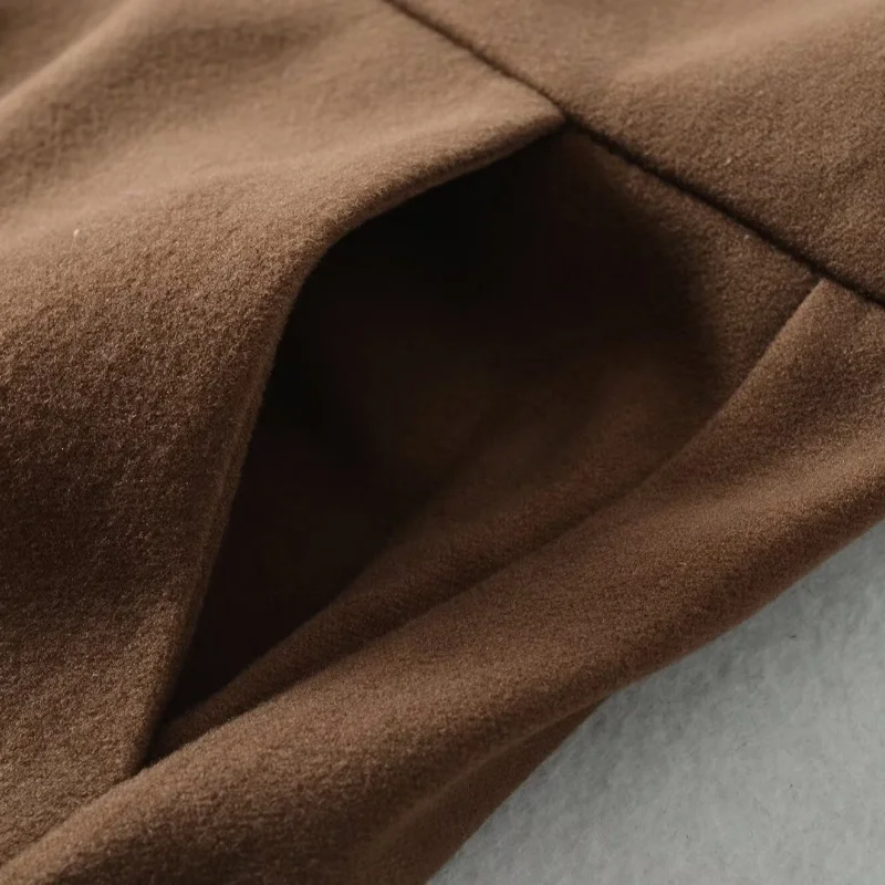 กางเกงขายาวเอวสูงทรงขากว้าง กระดุมสองเม็ด ผ้าพลิ้ว สไตล์ลำลอง ใส่ทำงาน ช่วยพรางหุ่น วินเทจ แฟชั่นผู้หญิง สำหรับฤดูใบไม้ร่วงและฤดูหนาว