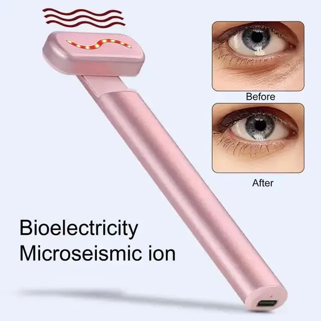 4 in 1 Eye Beauty Tools Micro Current Hyperthermia Dilute Dark Circles Electric Eye Care Stick Anti-aging Red Light T