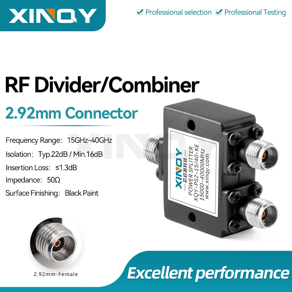 Xinqy 2.92mm Female Microstrip Power Divider 1-to-2 15-40g High-Frequency Test-Grade Broadband Power Distributor