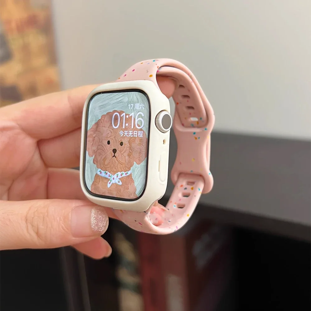 Schlankes Silikonarmband für Apple Watch Band 42 mm 40 mm 45 mm 41 mm 44 mm 38 mm 49 mm 46 mm Armband iWatch Serie 10 9 8 7 6 5 4 SE Ultra