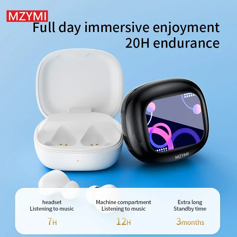 

MZYMI S09 Bluetooth/TF 5.4 Earphones/Speaker Wireless LED Touch Screen Visible Earphones HiFi Sport Noise Reduction Headset