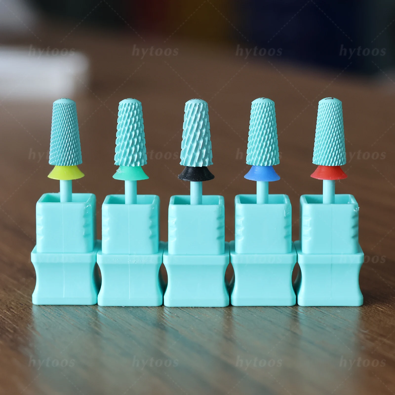 HYTOOS Sicherheits-Hartmetall-Nagelbohrer, grüne Beschichtung, Kuppel, konischer Bit zum Entfernen von Gel-Nagellack, Pro-Maniküre-Bohrern, Zubehör, Werkzeug – Detail 5