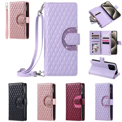 Multi 9-Card Zipper Case For Samsung Galaxy Buddy 3 2 wide 6 5 4 A Quantum4 Jump 3 Jean 2 Leather Lanyard Crossbody Wallet Cover
