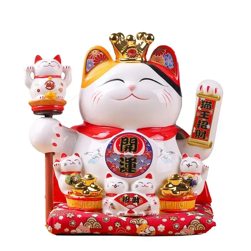 Zhaocai cat large decoration shop opened electric shake hand large Japanese ceramic creative business is booming rich cat