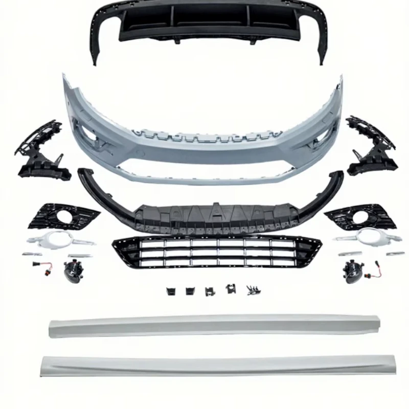 Kit de Carrocería para Auto, Parachoques Delantero con Parachoques Trasero y Faldones Laterales para Passat CC R-line 2013 2014 2015