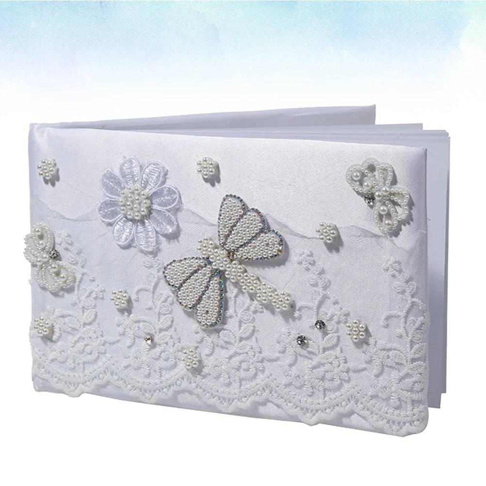 

Crystal Dragonfly Guest Book Wedding Signing Album Party Attendance Cloth Material Decor Romantic Keepsake Gift