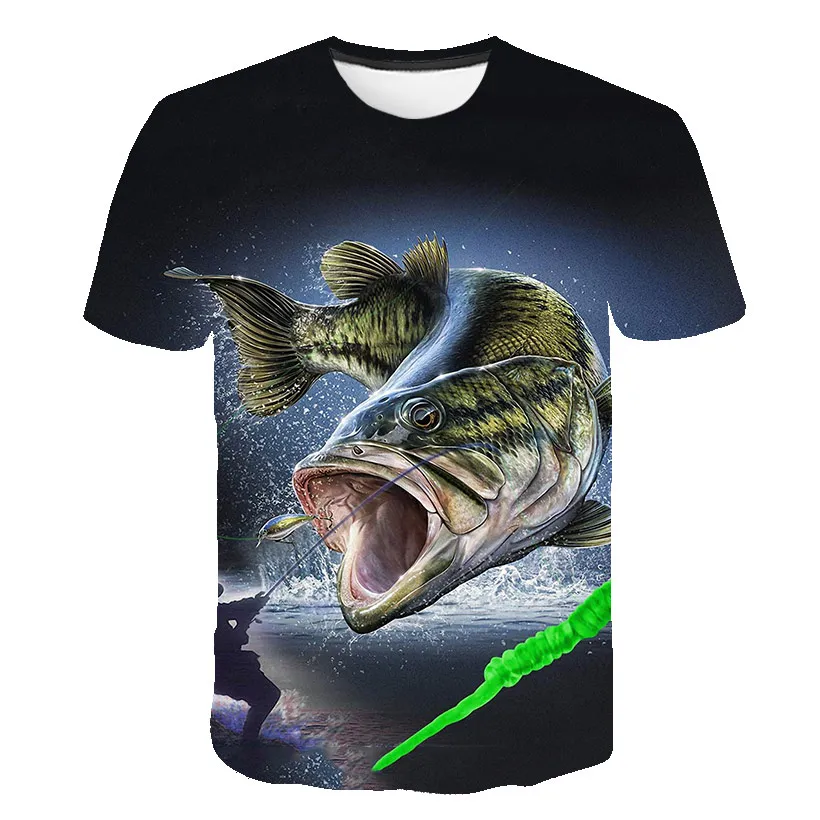 2022 Summer Fishing Graphic T-shirt For Men Fashion Casual Natural Style Pattern T-shirt New 3D Print Sport Short Sleeve T-shirt