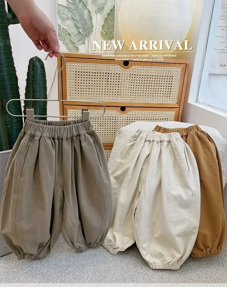 2026 Modische Hose für Jungen, Kinderkleidung, Sommer, Frühling, Babyhose mit Taschen, knöchellang, locker geschnitten, Mädchen, Kinder, Freizeithose – Detail 3