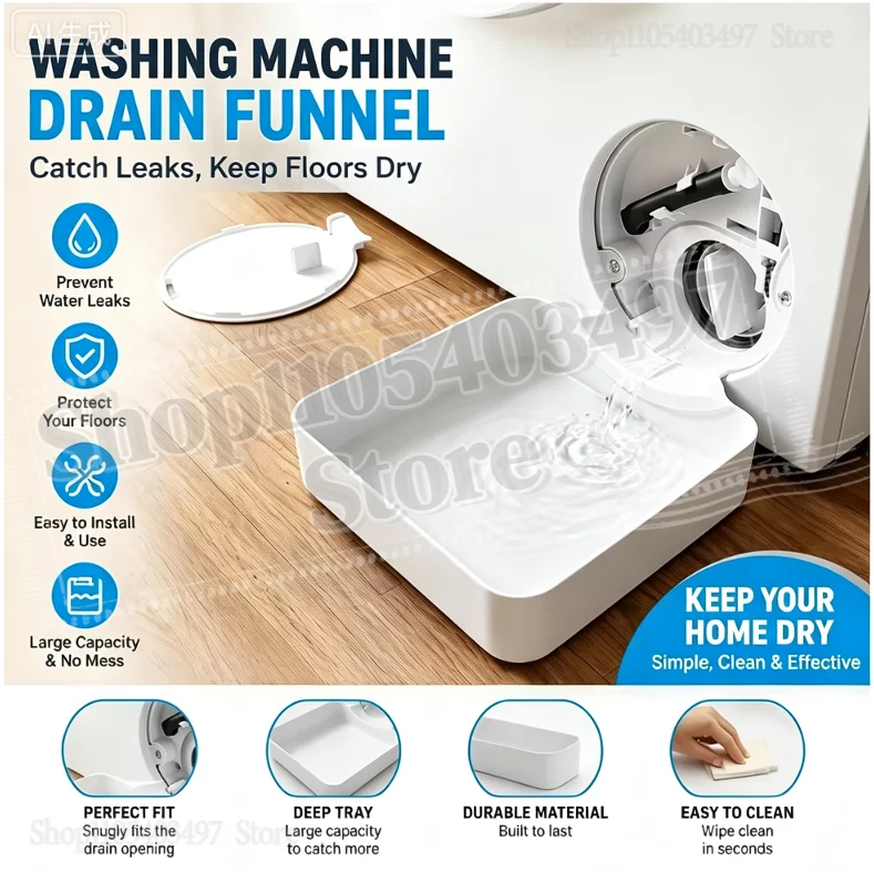 2026 Washing Machine Drain Outlet Water Guide, Anti-Overflow Leak-Proof Spout Tray, Prevent Laundry Room Floor Water Damage