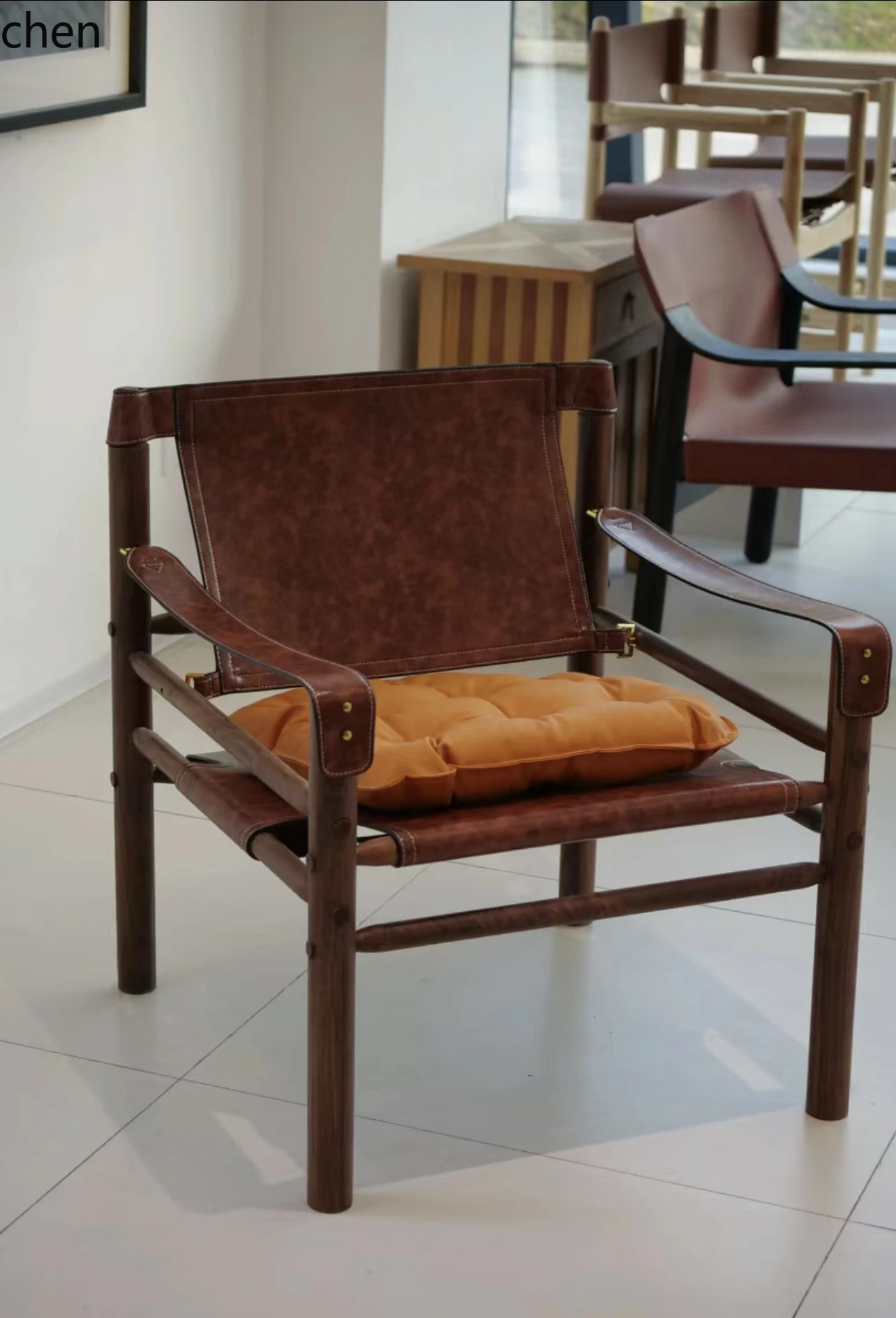 YFY  sofa chair household living room single solid wood saddle leather leisure chair