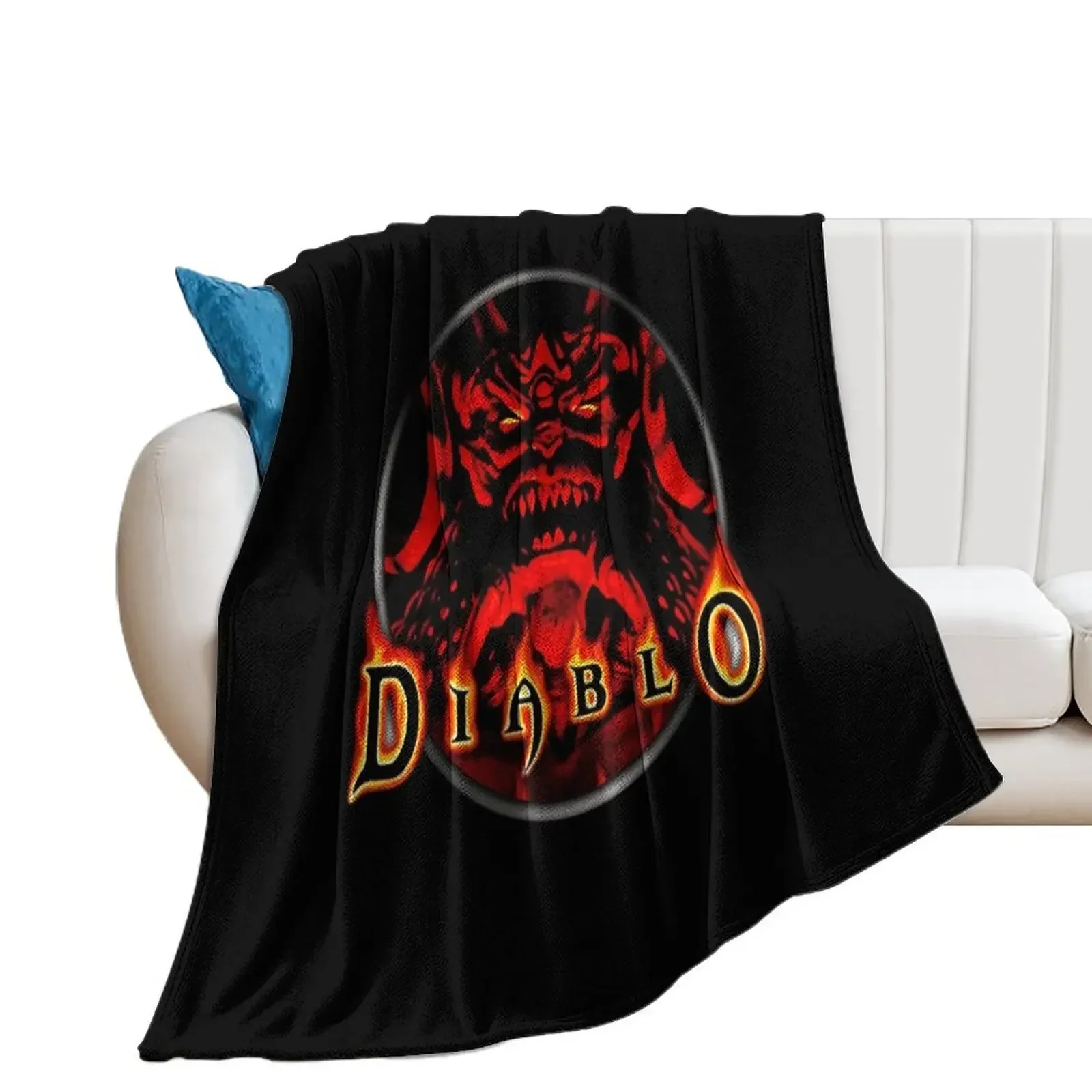 Diablo 4 Gameplay Throw Blanket Plush halloween for winter Furry Blankets