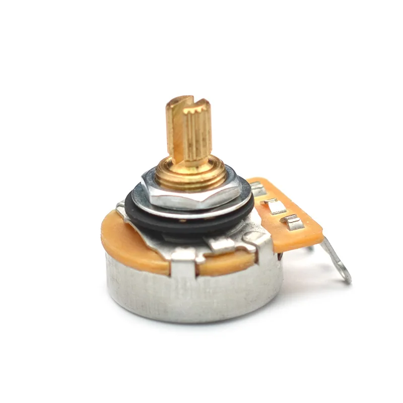 2Pcs Pure Brass Shaft Guitar Pots Log A or Linear 250K/500K Brass Shaft Volume Tone Potentiometers for Electric Guitars