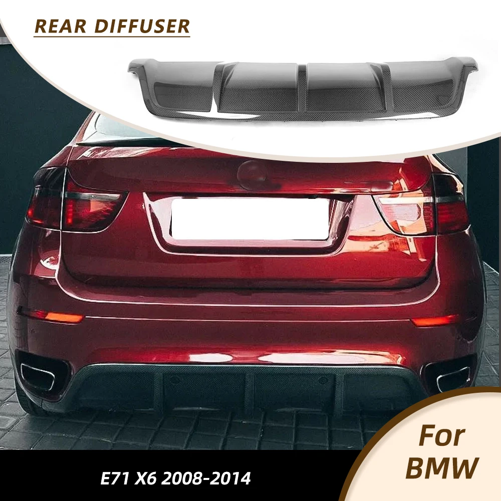 

Car Auto Rear Bumper Lip Diffuser Spoiler for BMW X6 E71 35i SUV Base Bumper 2008-2013 Rear Racing Body Kits Carbon Fiber/FRP